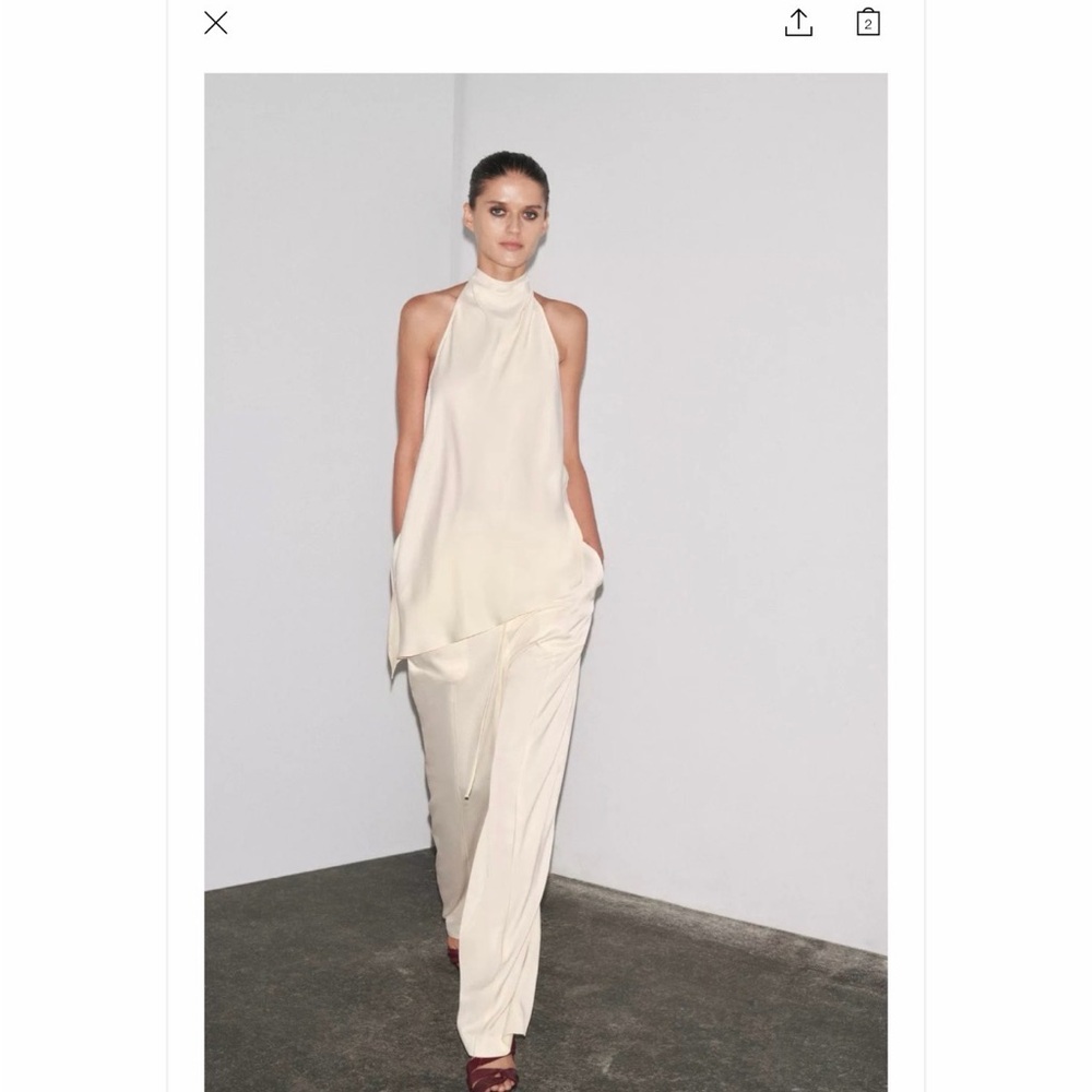 Zara Cream Halter and small pants medium top